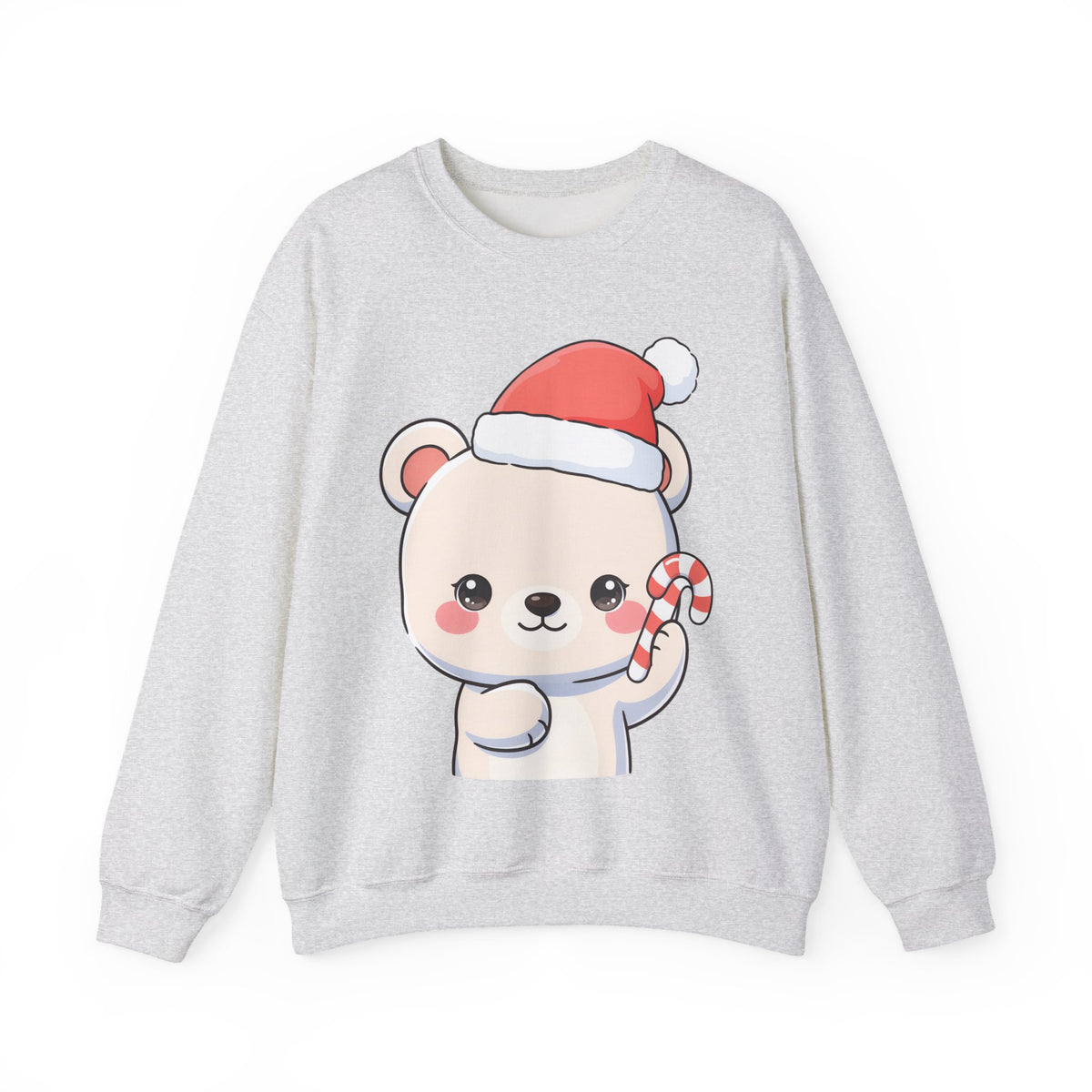 Kawaii Polar Bear Christmas Sweatshirt, Santa Cub Crewneck