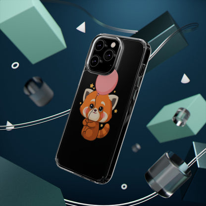 Kawaii Red Panda Clear Impact-Resistant Case with Balloon