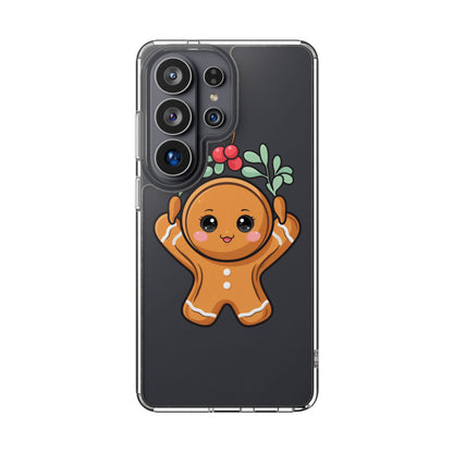 Kawaii Gingerbread Phone Case with Mistletoe Cheer
