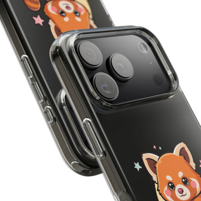 Red Panda Phone Case, Kawaii Moon Companion