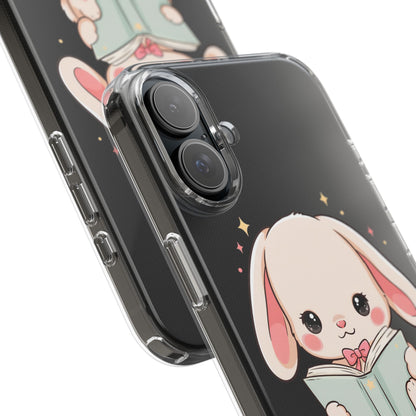 Kawaii Reading Bunny Clear Impact-Resistant Case