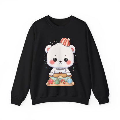 Christmas Cookie Bear Sweatshirt, Cute Holiday Baker Gift