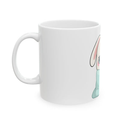 Kawaii Bunny Mug, Cozy Chibi Rabbit Ceramic Coffee Cup