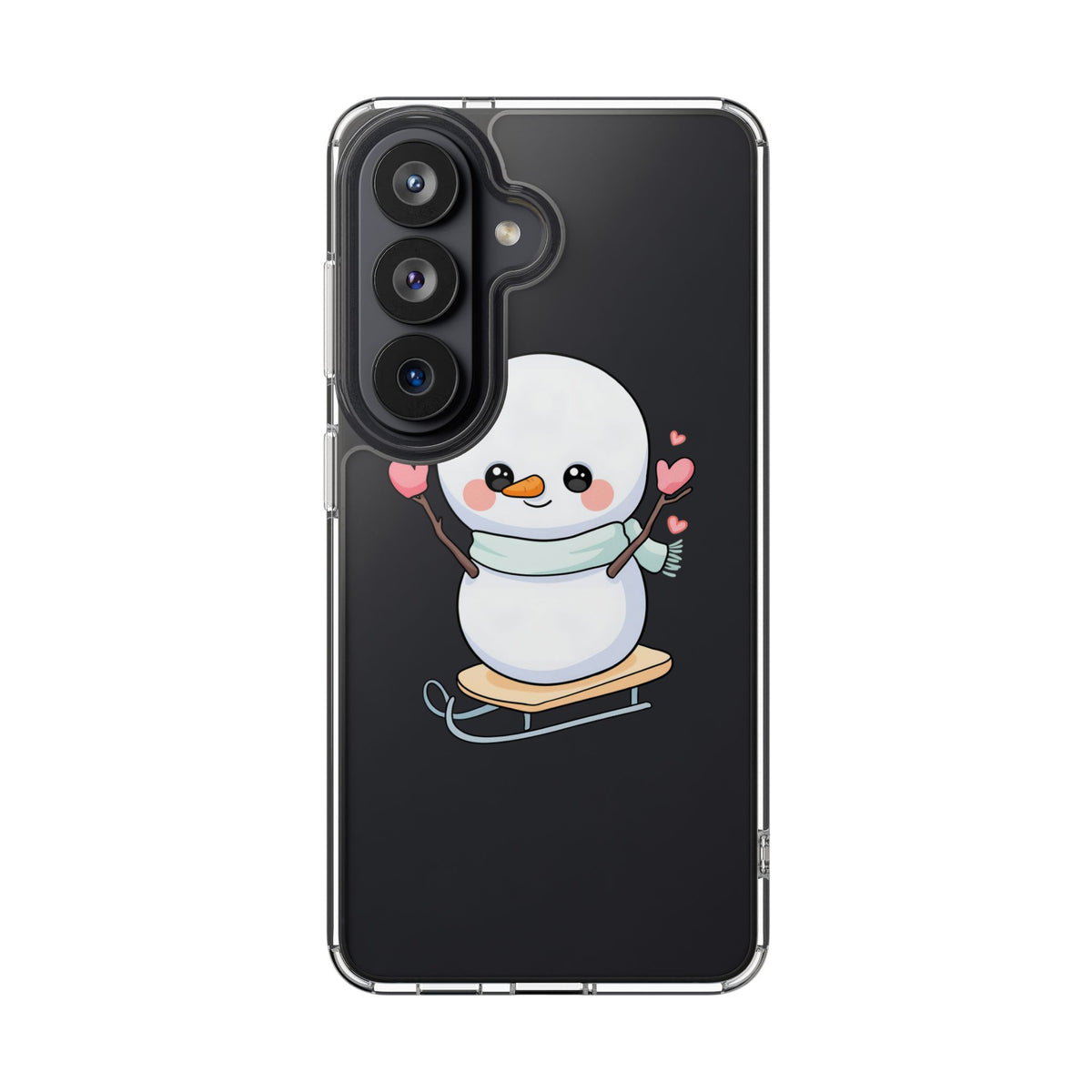 Kawaii Snowman Phone Case, Cute Winter Cheer