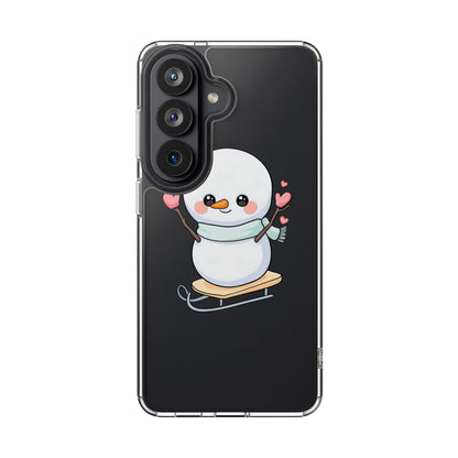 Kawaii Snowman Phone Case, Cute Winter Cheer