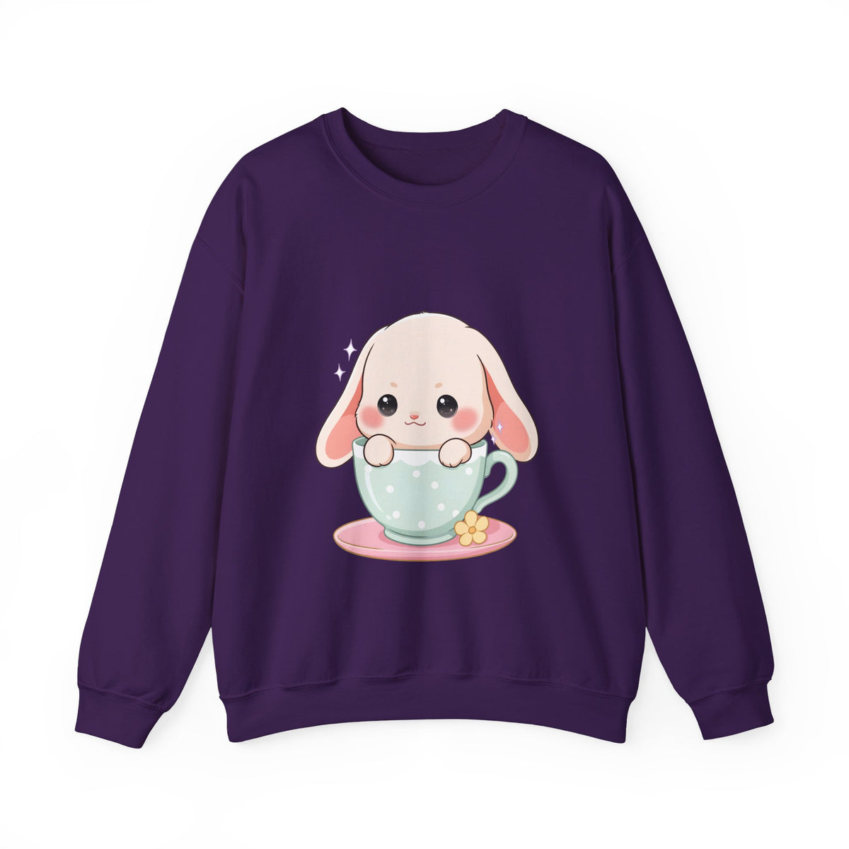 Kawaii Bunny Sweatshirt, Cute Chibi Tea Cup Rabbit