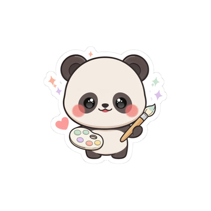 Kawaii Panda Artist Kiss-Cut Sticker for Art Lovers