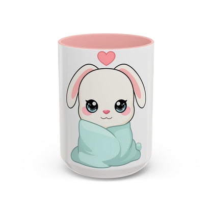 Kawaii Bunny Accent Coffee Mug for Cozy Moments
