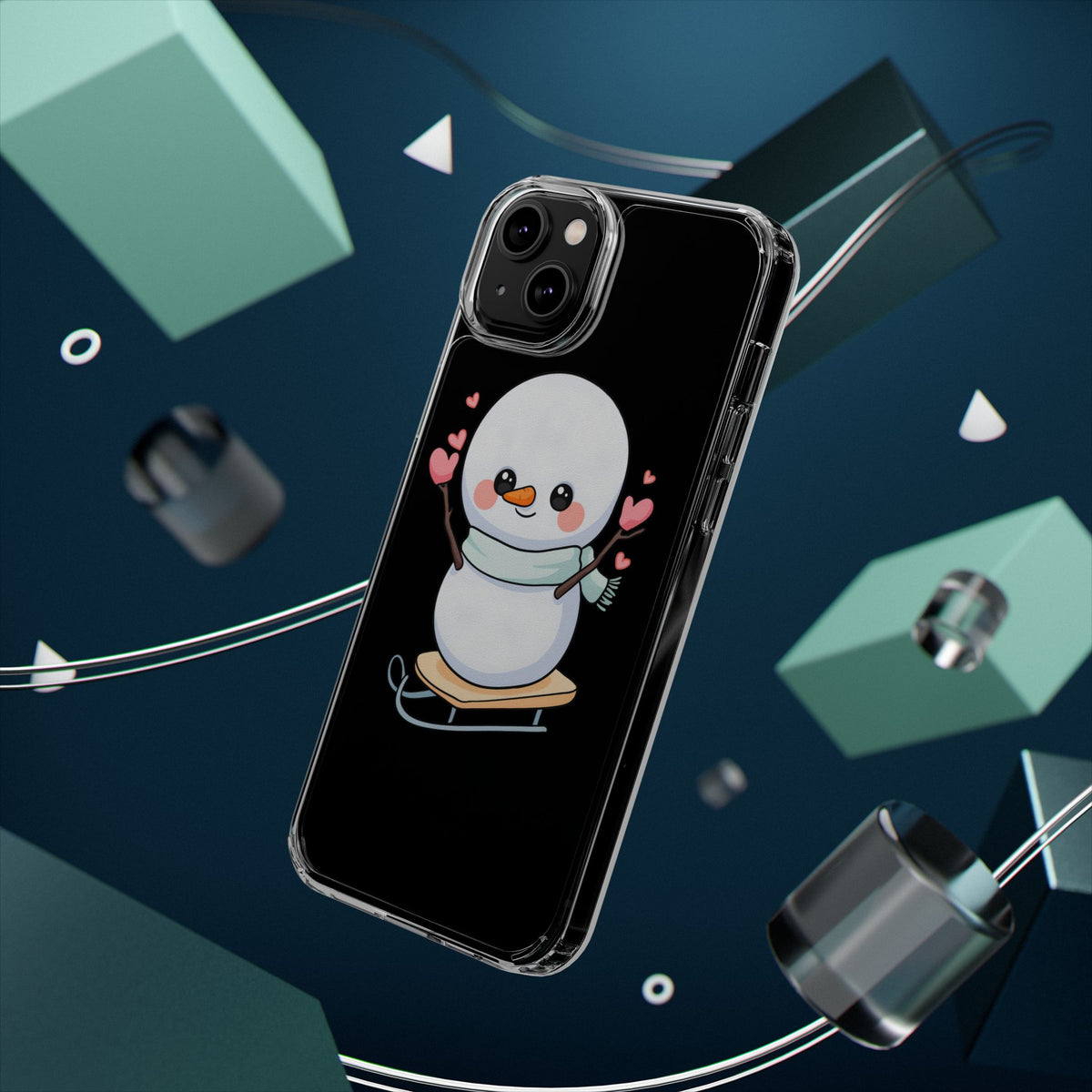 Kawaii Snowman Phone Case, Cute Winter Cheer