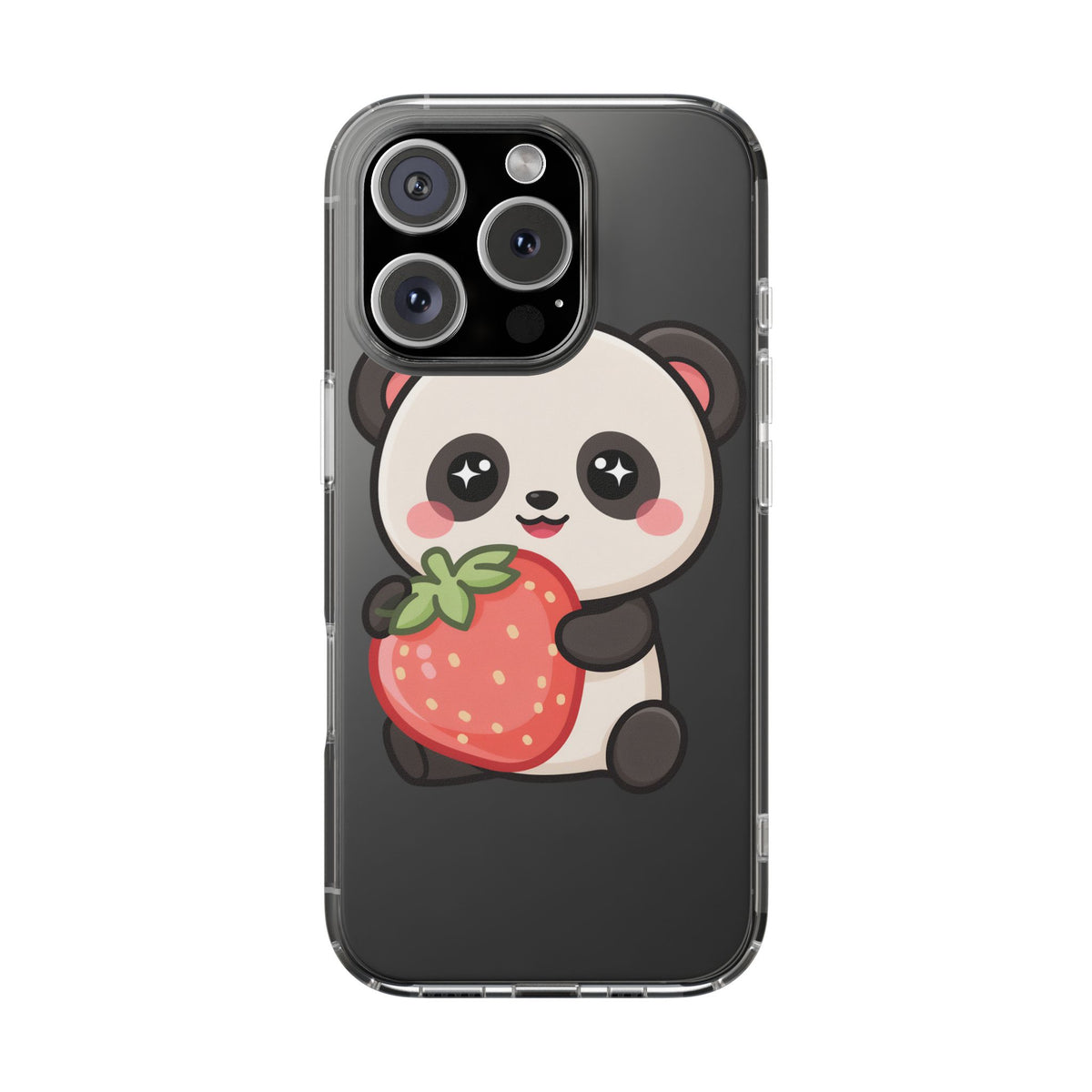 Kawaii Panda Phone Case, Sweet Strawberry Gift