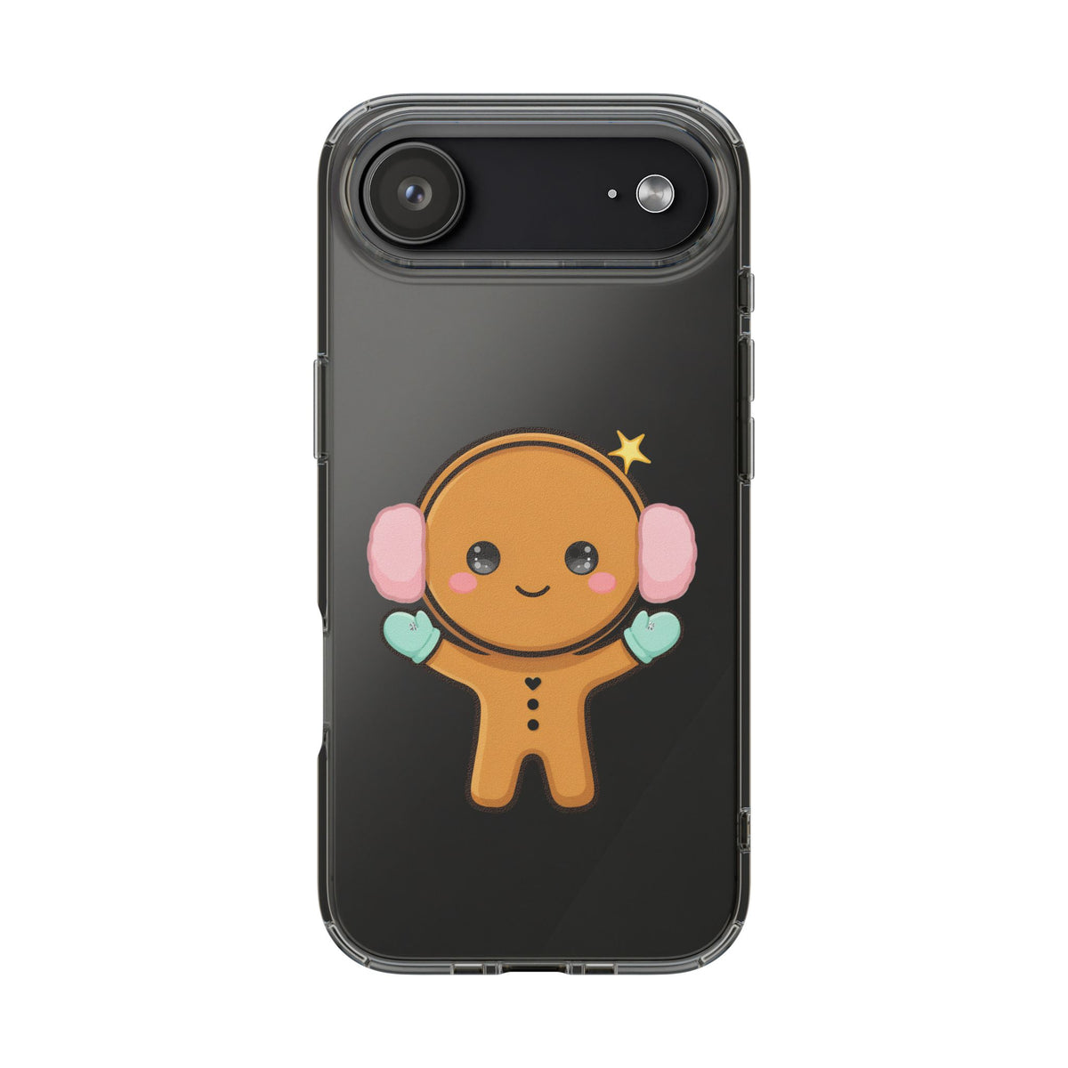 Kawaii Gingerbread Phone Case, Cute Winter Character