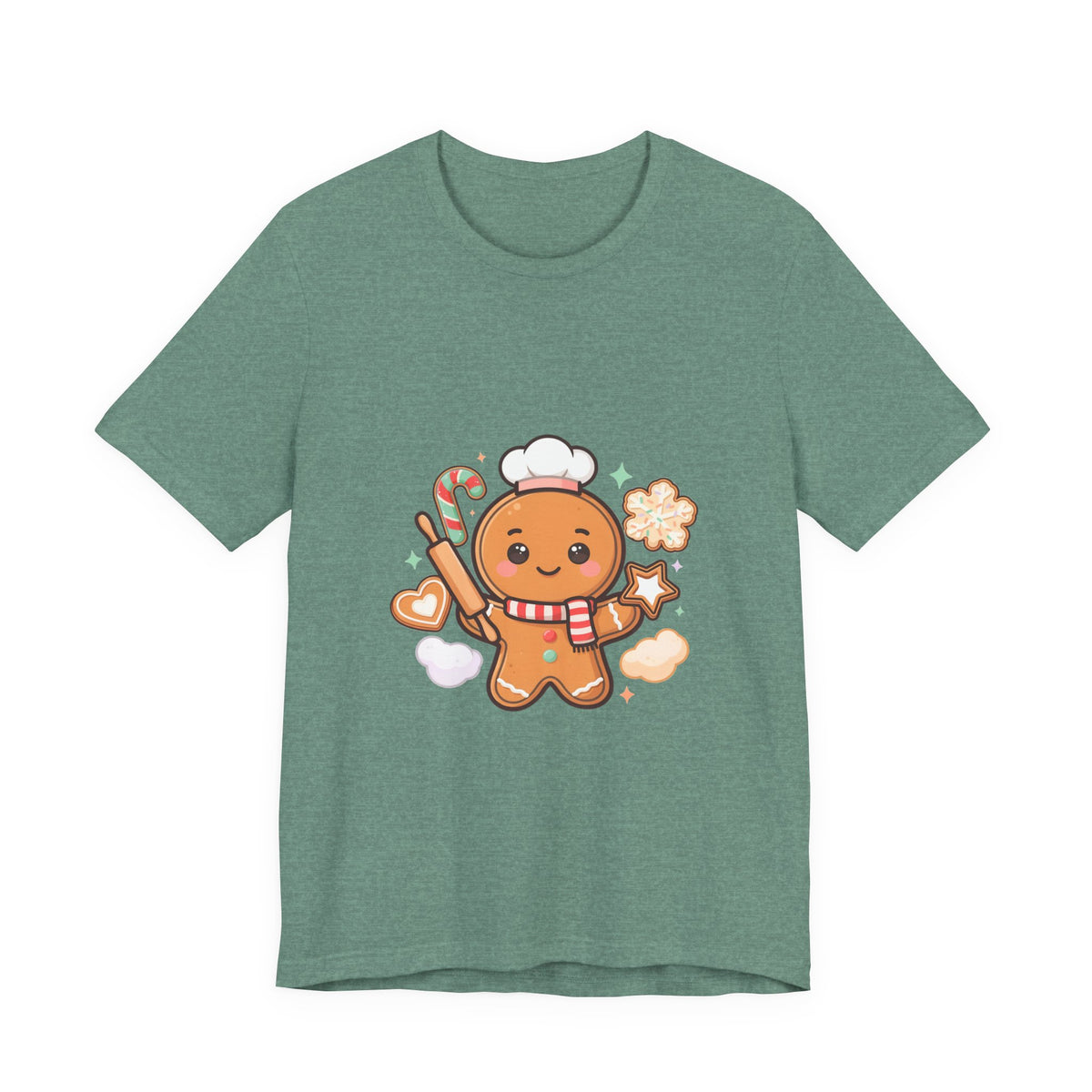 Gingerbread Baker Christmas Tee, Cute Kawaii Holiday Shirt