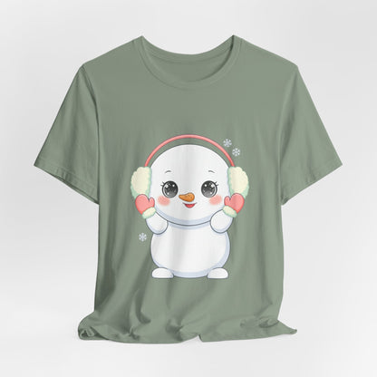 Kawaii Snowman T-Shirt for Cute Winter Style