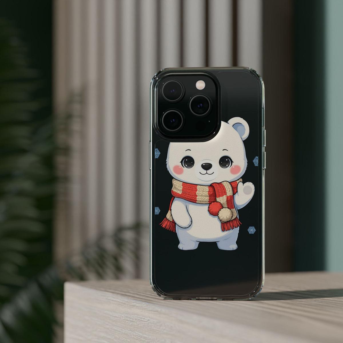 Kawaii Polar Bear Phone Case – Cozy Christmas Cub
