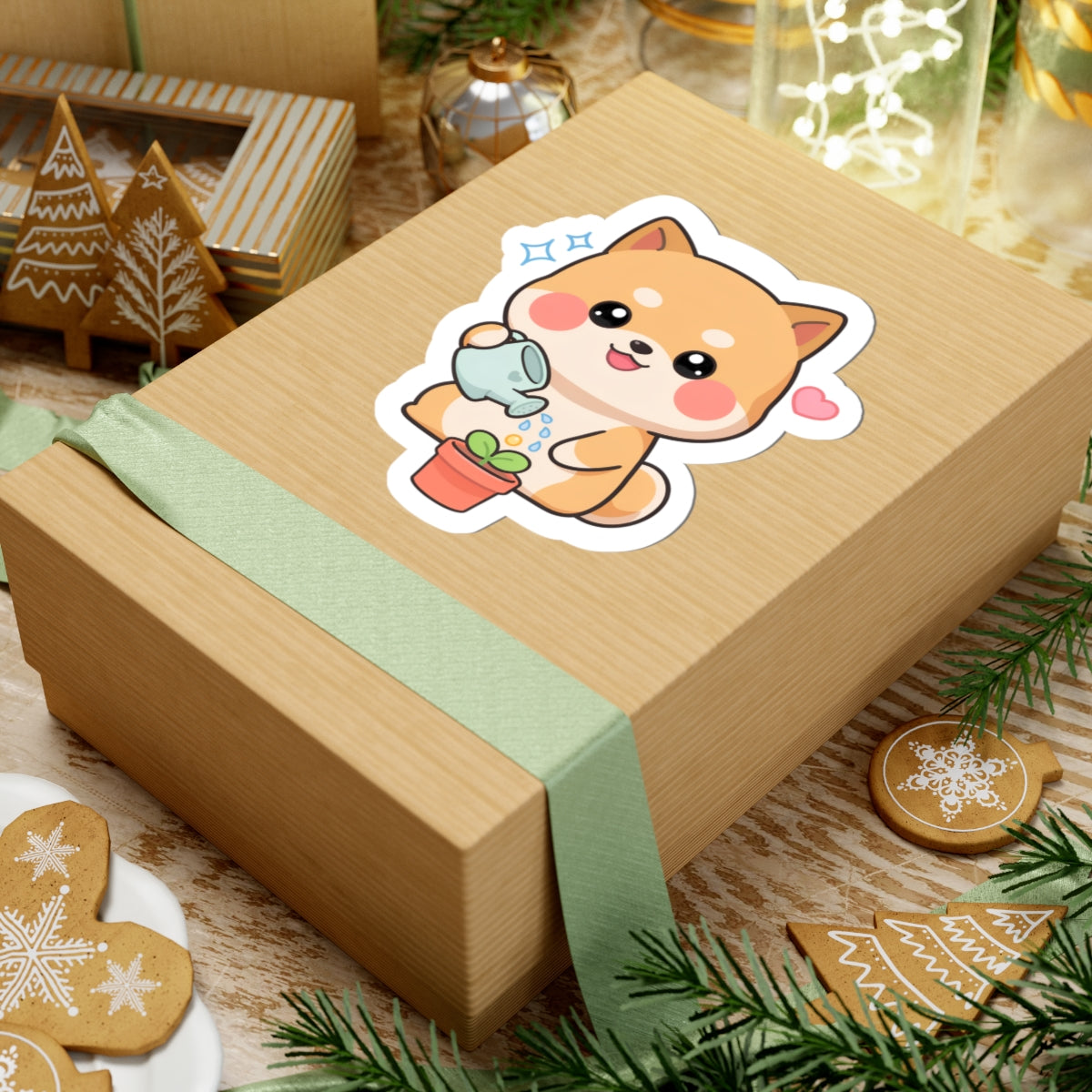 Shiba Inu Plant Lover Sticker for Cute Decor