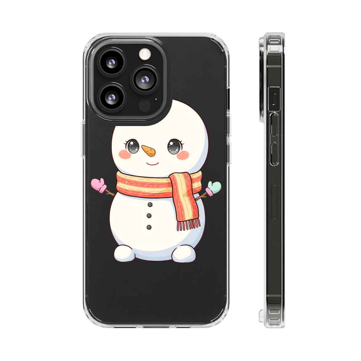 Kawaii Snowman Phone Case – Cute Christmas Clear Case