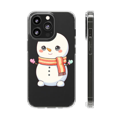 Kawaii Snowman Phone Case – Cute Christmas Clear Case
