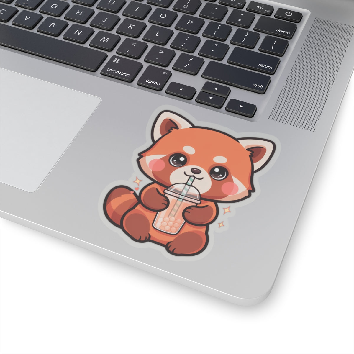 Kawaii Red Panda Bubble Tea Sticker for Boba Lovers
