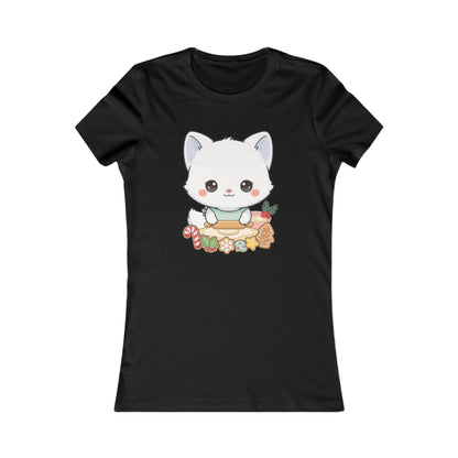 Kawaii Arctic Fox Christmas Tee for Cozy Holiday Bakers