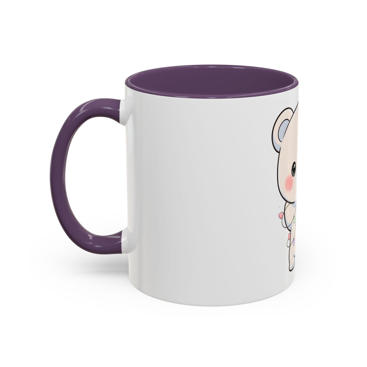 Kawaii Polar Bear Mug, Festive Holiday Gift