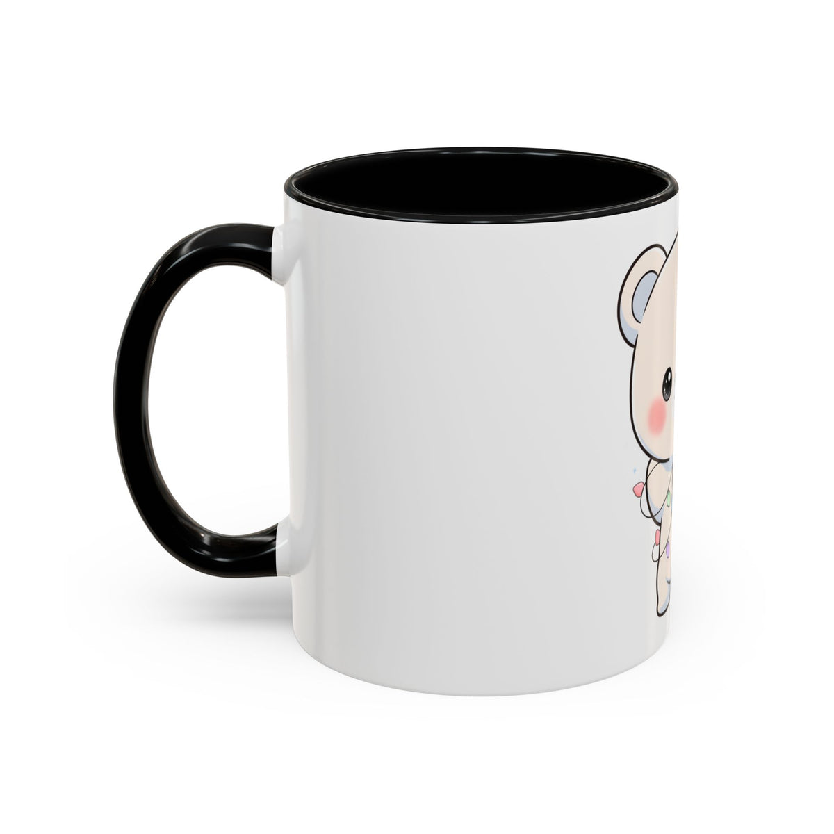 Kawaii Polar Bear Mug, Festive Holiday Gift