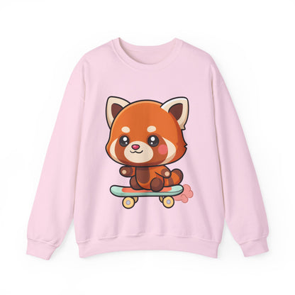 Kawaii Red Panda Skateboarding Sweatshirt, Cute Animal Gift