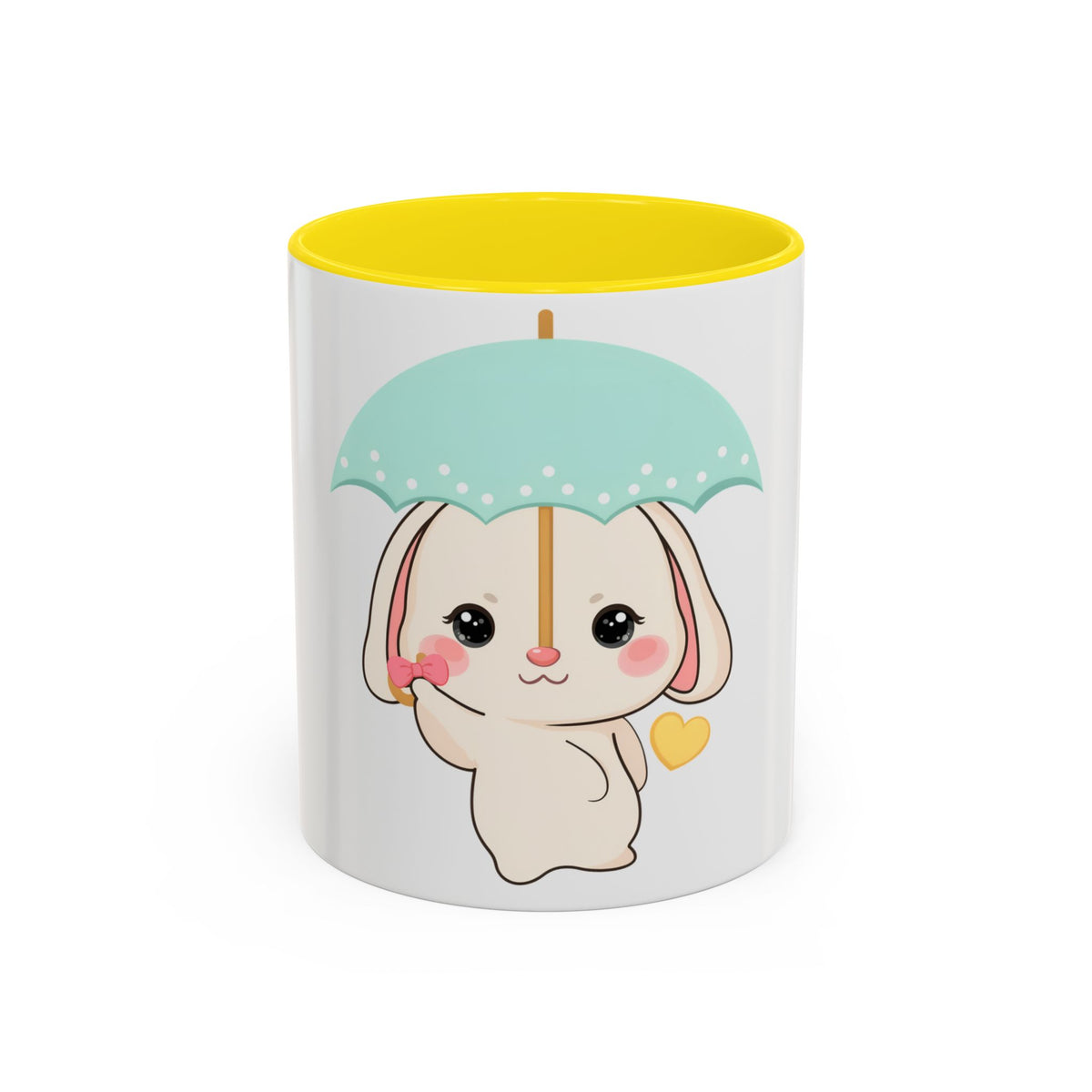 Kawaii Bunny Accent Coffee Mug for a Cheerful Desk