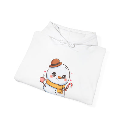 Kawaii Snowman Hoodie, Cozy Winter Unisex Sweatshirt