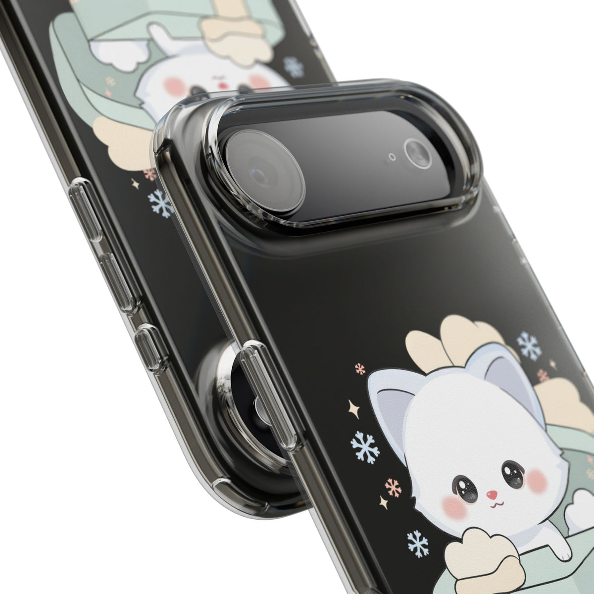 Kawaii Arctic Fox Clear Impact-Resistant Phone Case