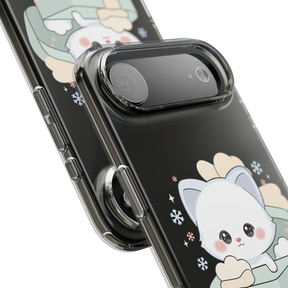 Kawaii Arctic Fox Clear Impact-Resistant Phone Case