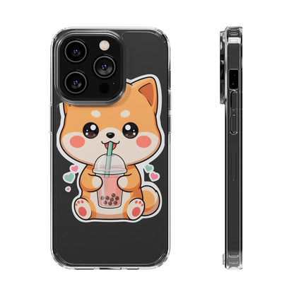 Kawaii Shiba Inu Phone Case for Bubble Tea Lovers