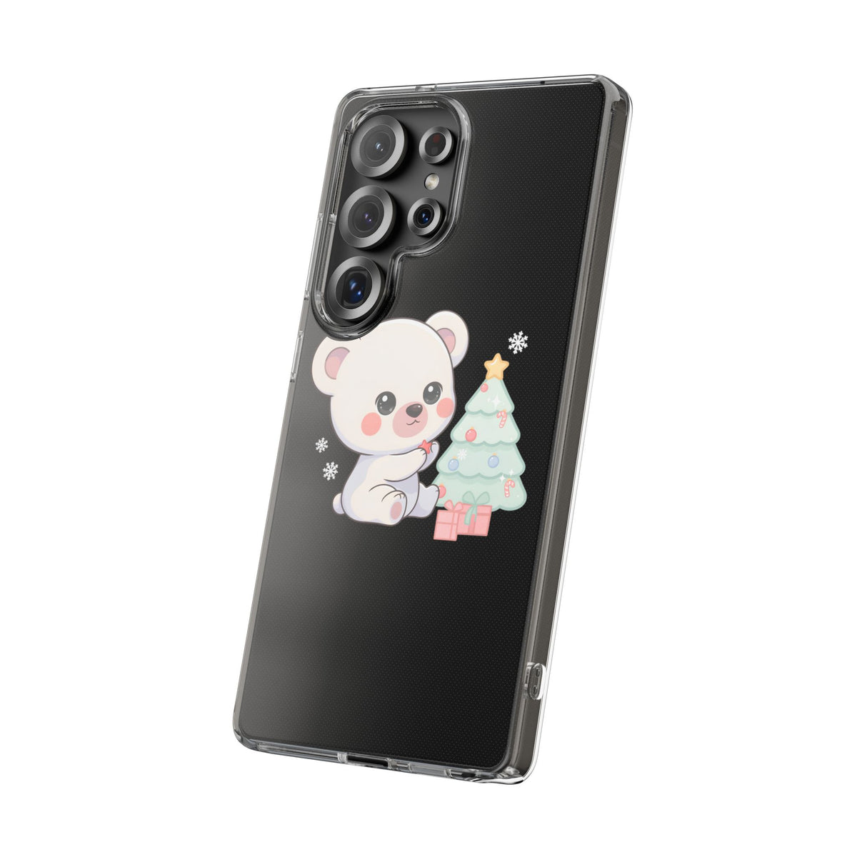 Christmas Polar Bear Phone Case, Kawaii Holiday Accessory