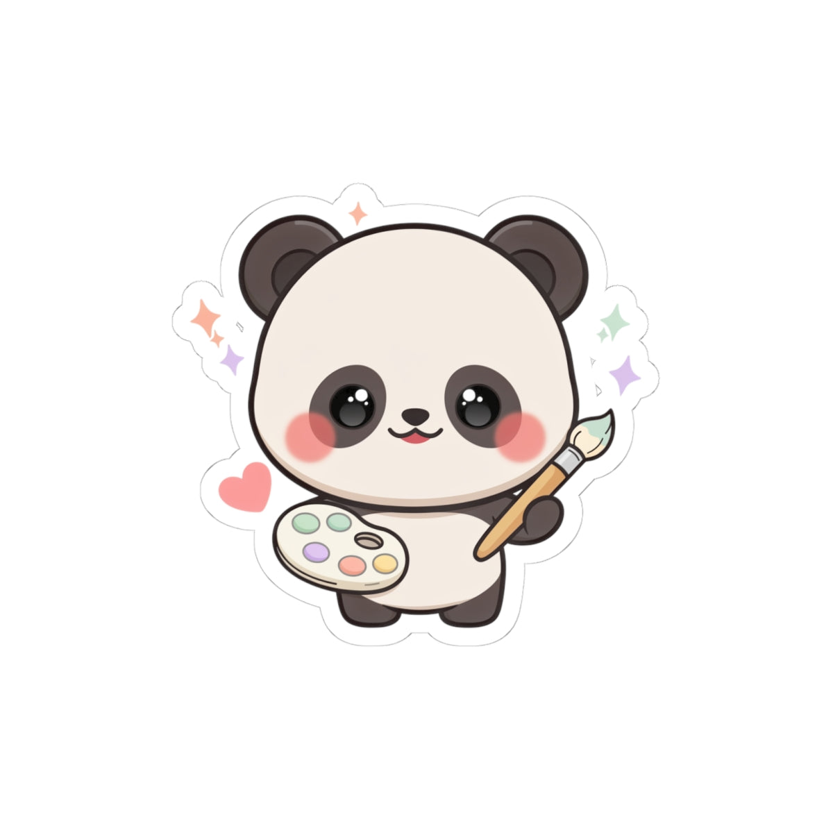 Kawaii Panda Artist Kiss-Cut Sticker for Art Lovers