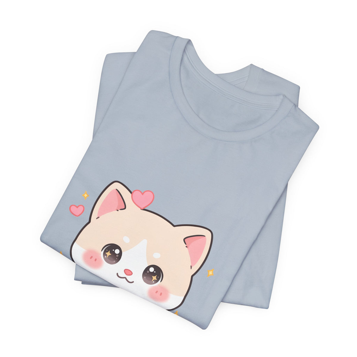 Kawaii Reading Cat T-Shirt for Book Lovers