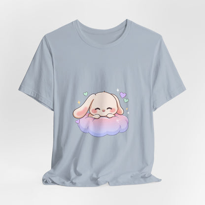 Kawaii Sleeping Bunny Tee, Cute Cloud Nap Unisex Shirt