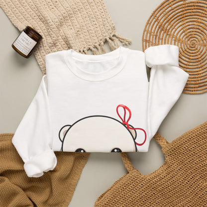 Kawaii Polar Bear Sweatshirt, Jingle Bell Holiday Crewneck