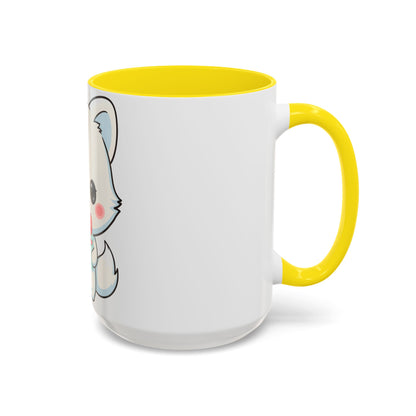 Kawaii Arctic Fox Gift Mug, Cute Holiday Accent Coffee Mug