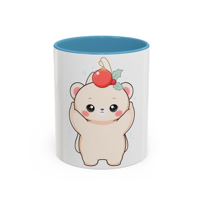 Christmas Polar Bear Mug, Cute Holiday Accent Coffee Mug