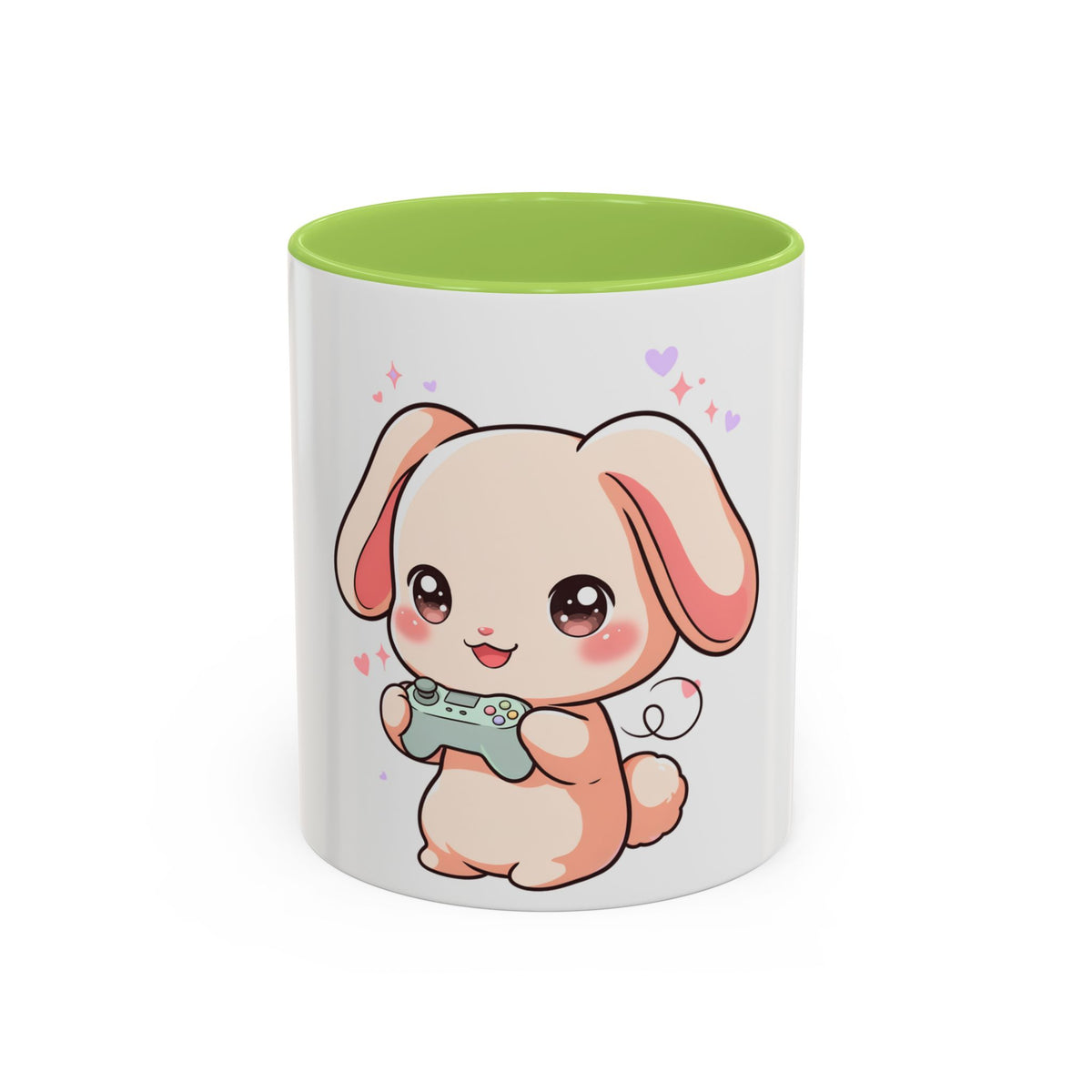 Gamer Bunny Accent Coffee Mug for Kawaii Game Lovers