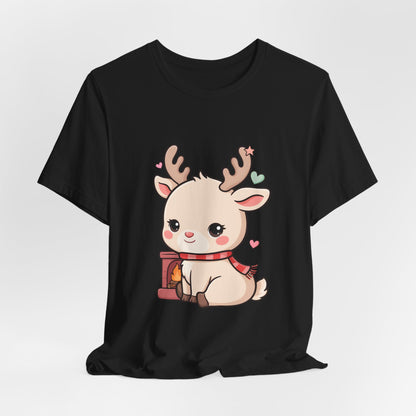 Kawaii Reindeer T-Shirt for Cozy Christmas Fans