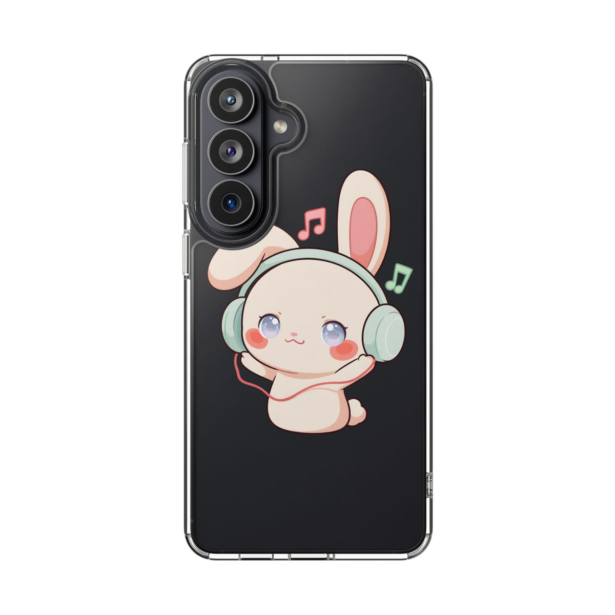 Kawaii Bunny Phone Case, Cute Music Lover Gift