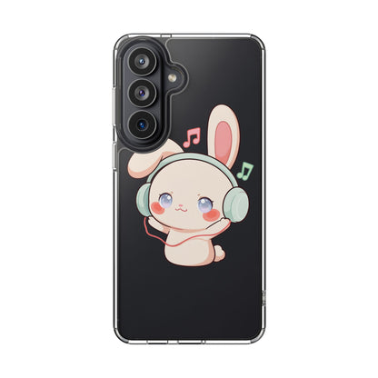 Kawaii Bunny Phone Case, Cute Music Lover Gift