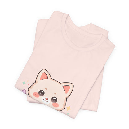 Kawaii Cat Moon T-Shirt for Cozy Night Owls