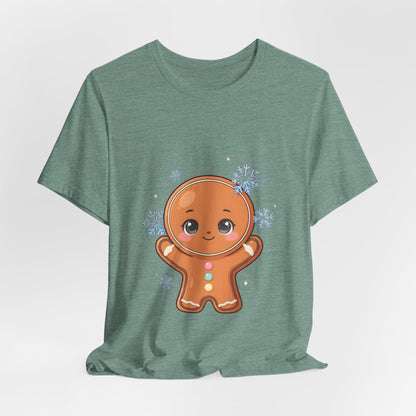 Kawaii Gingerbread Man T-Shirt for a Cozy Christmas Mood