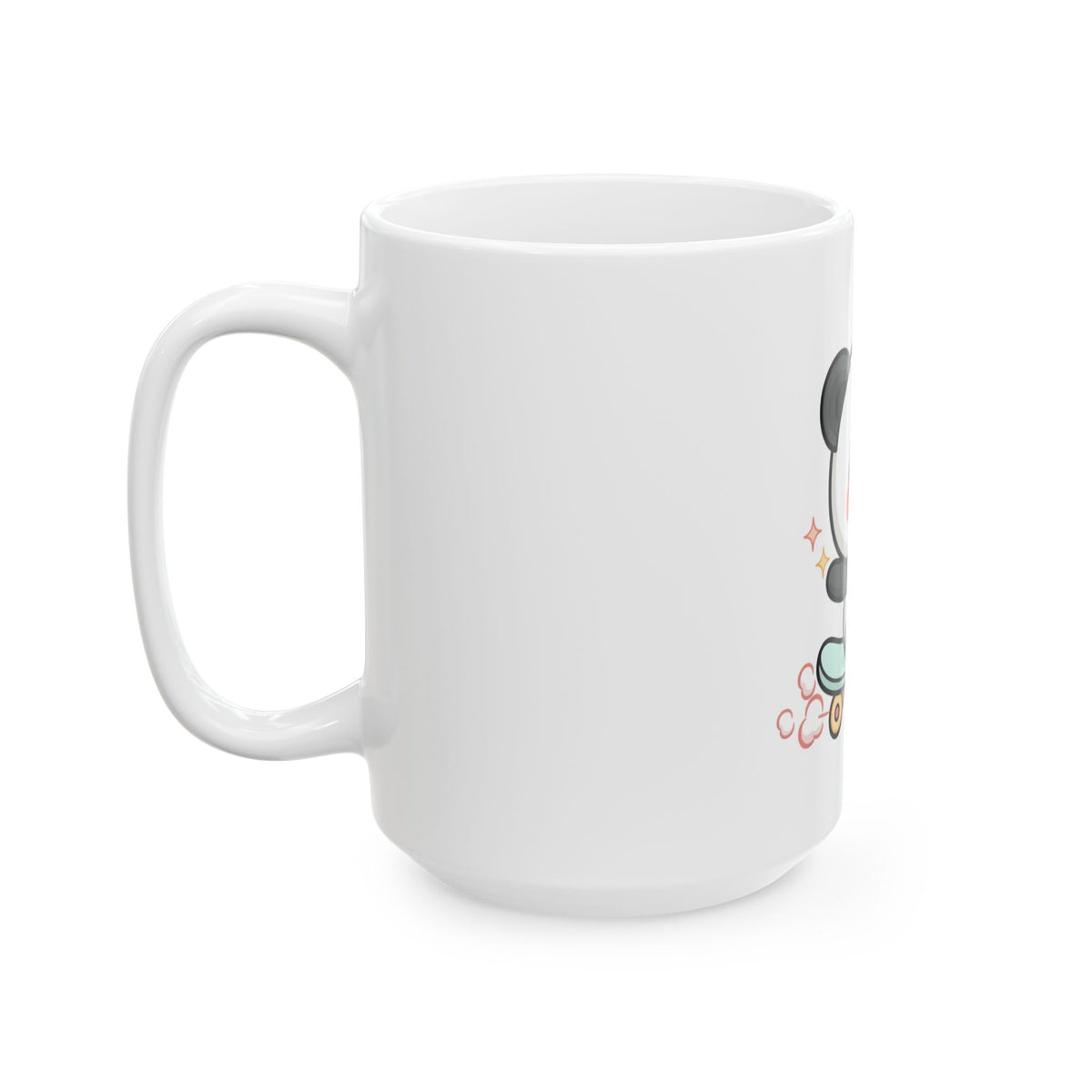 Skateboard Panda Mug, Cute Kawaii Ceramic Cup