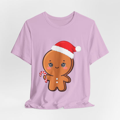 Gingerbread Man Christmas T-Shirt, Cute Kawaii Holiday Tee