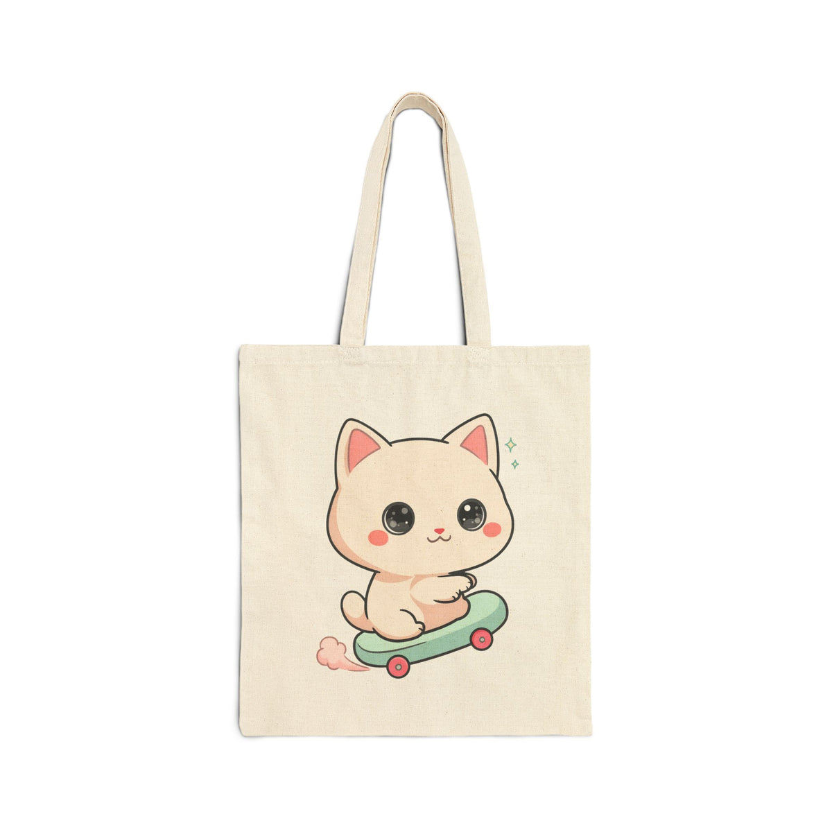 Kawaii Skateboard Cat Tote Bag for Cat Lovers