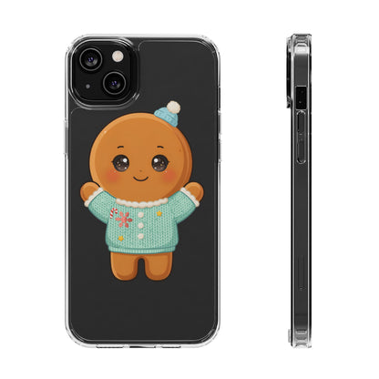 Kawaii Gingerbread Phone Case, Cute Christmas Sweater Cookie