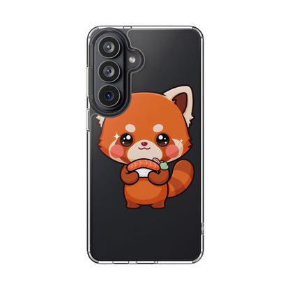 Red Panda Sushi Phone Case, Cute Kawaii Clear Case