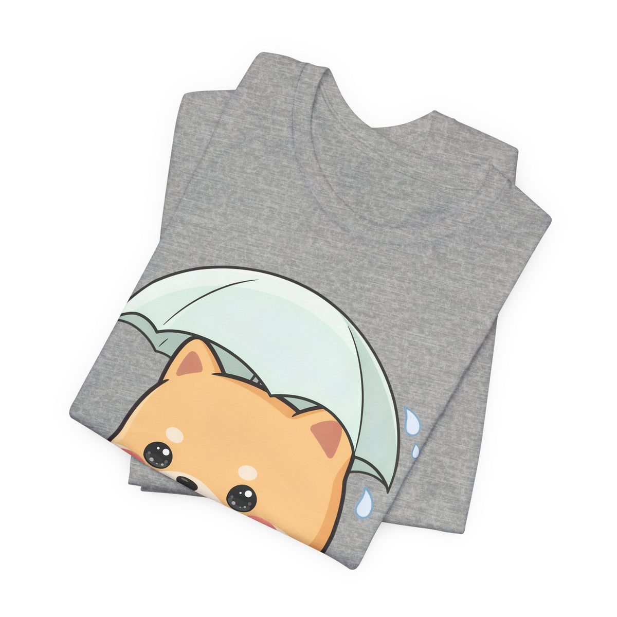 Kawaii Shiba Inu Umbrella T-Shirt for Rainy Day Fans